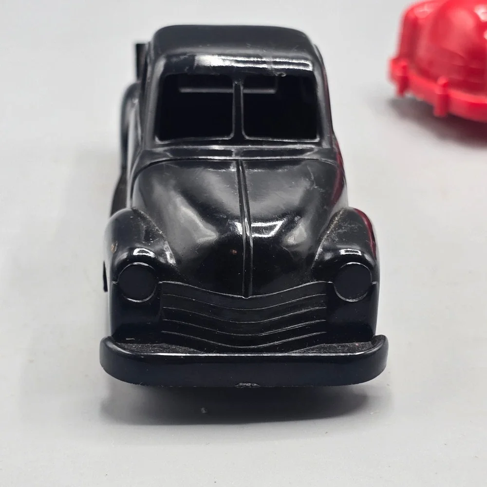 Vintage Irwin Hard Plastic Toy Cars Set Black Pickup Truck and Red Sedan